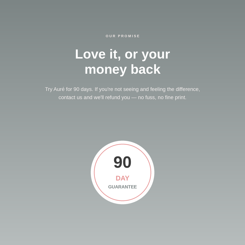 Aure 90-day money-back guarantee